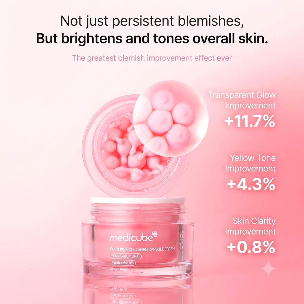 medicube PDRN Pink Collagen Capsule Cream 55g + Pink Peptide Ampoule 30ml Set + Free Mask Sheet