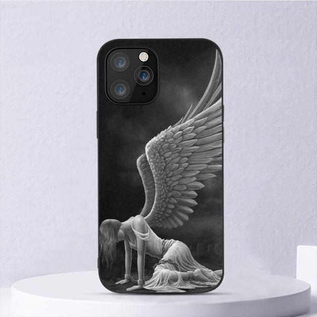 Fantasy Ängelflicka Vingar Telefonfodral För Iphone 11 12 Mini 13 14 Pro Xs Max X 8 7 6s Plus 5 Se Xr Skal