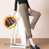 Winter Women New Warm Thicken Lambs Wool Pants Female High Waist Fleece Lined Pant Ladies Casual Straight Trousers