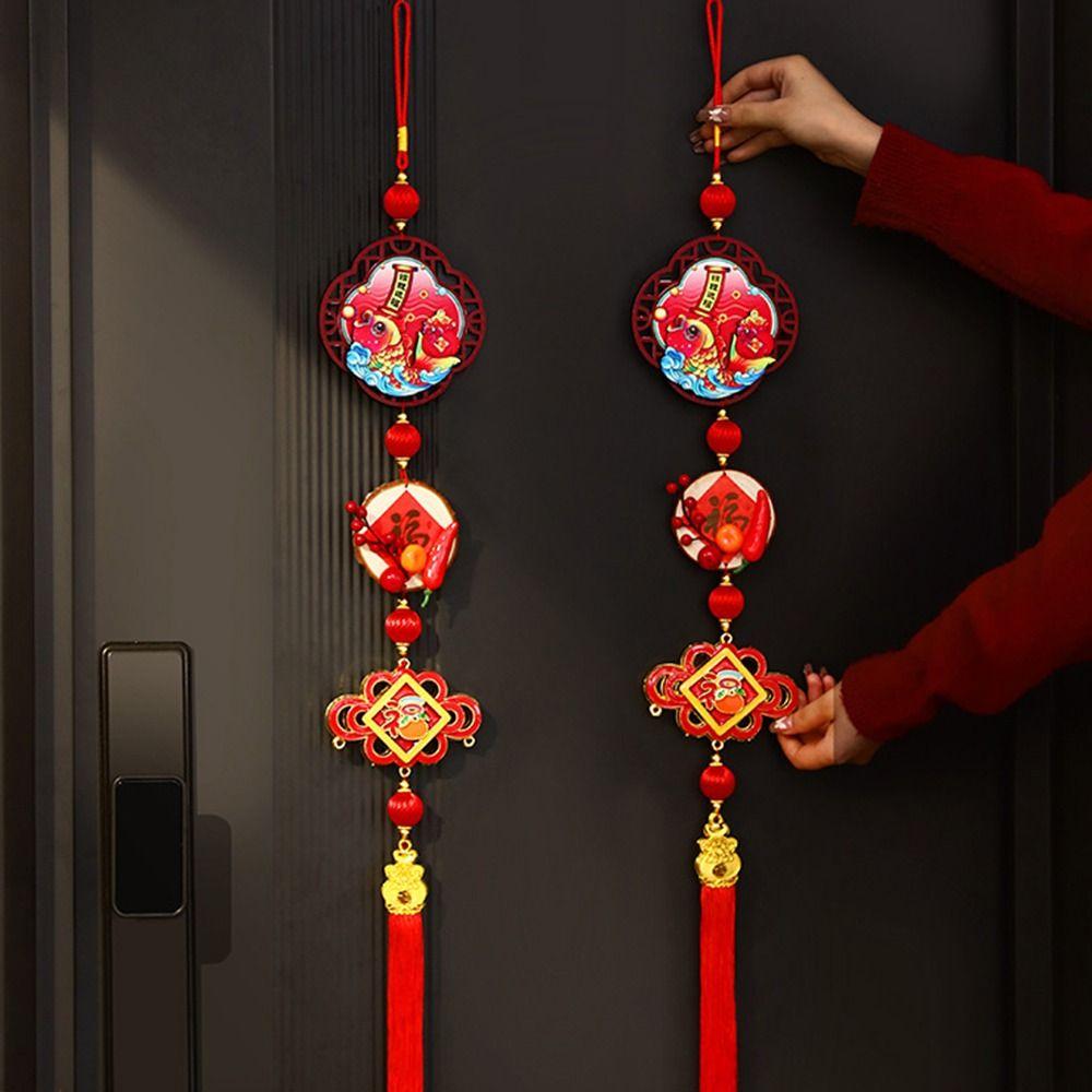 Nuevo Colgante de Año Nuevo 2026 Rojo Suerte Decoración Festival de Primavera Año del Caballo Colgante de Flor para Sala de Estar