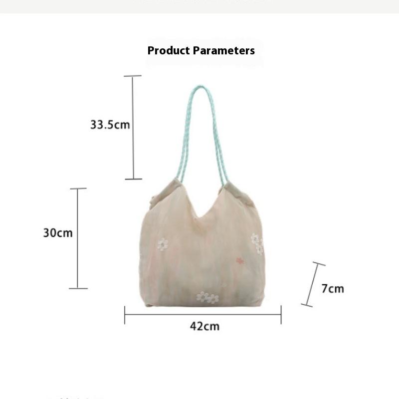Elegant Flower Handbag Shoulder Bag High Capacity  Delicate Bag Versatile Trend Women Commuter Armpit Bag Fresh Style