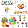 Party Set Pikachu: Pokemon narozeninová girlanda, ozdoby na dort, balónky a spirálové dekorace