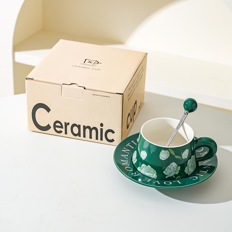 Fashion Ceramic Coffee Cup Saucer Mug Office Gift Gift Home Cup Water Cup Couple Breakfast Cup