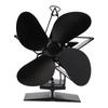 4 Blade Heat Powered Stove Fan High Temperature Resistance Low Noise Thermodynamic Wood Burning Stove Fireplace Fan