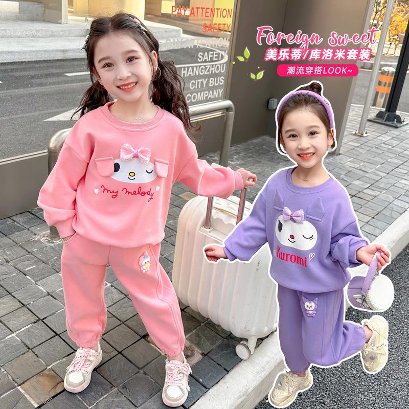 Girls Spring Autumn Fashion Sweatshirt And Pants Set Cute Baby Kids Casual Sporty Two Piece Outfit