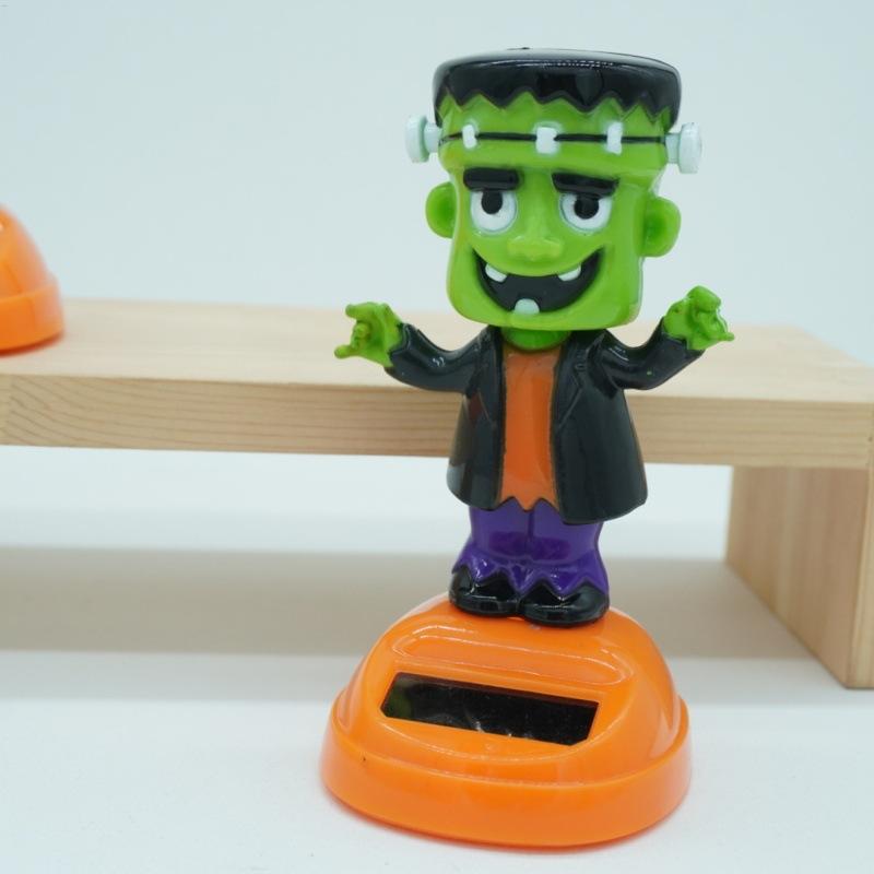 Bobble Head Dashboard Halloween Bobble Shaking Head Zombie Figurines Shaking Statue Dancing Toy Funny Zombie Interior Decor For