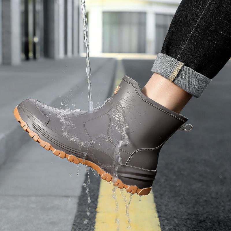 Non-slip Waterproof Short-tube Rain Boots Thickened Outdoor Fishing Rubber Boots Men
