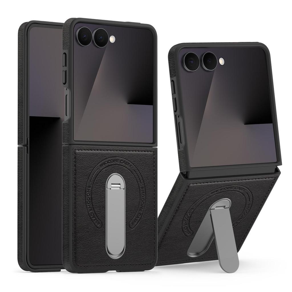 Samsung Z Flip 7/6/5/4/3 Kožené Magnetické 360° Otočné Stojánkové Pouzdro