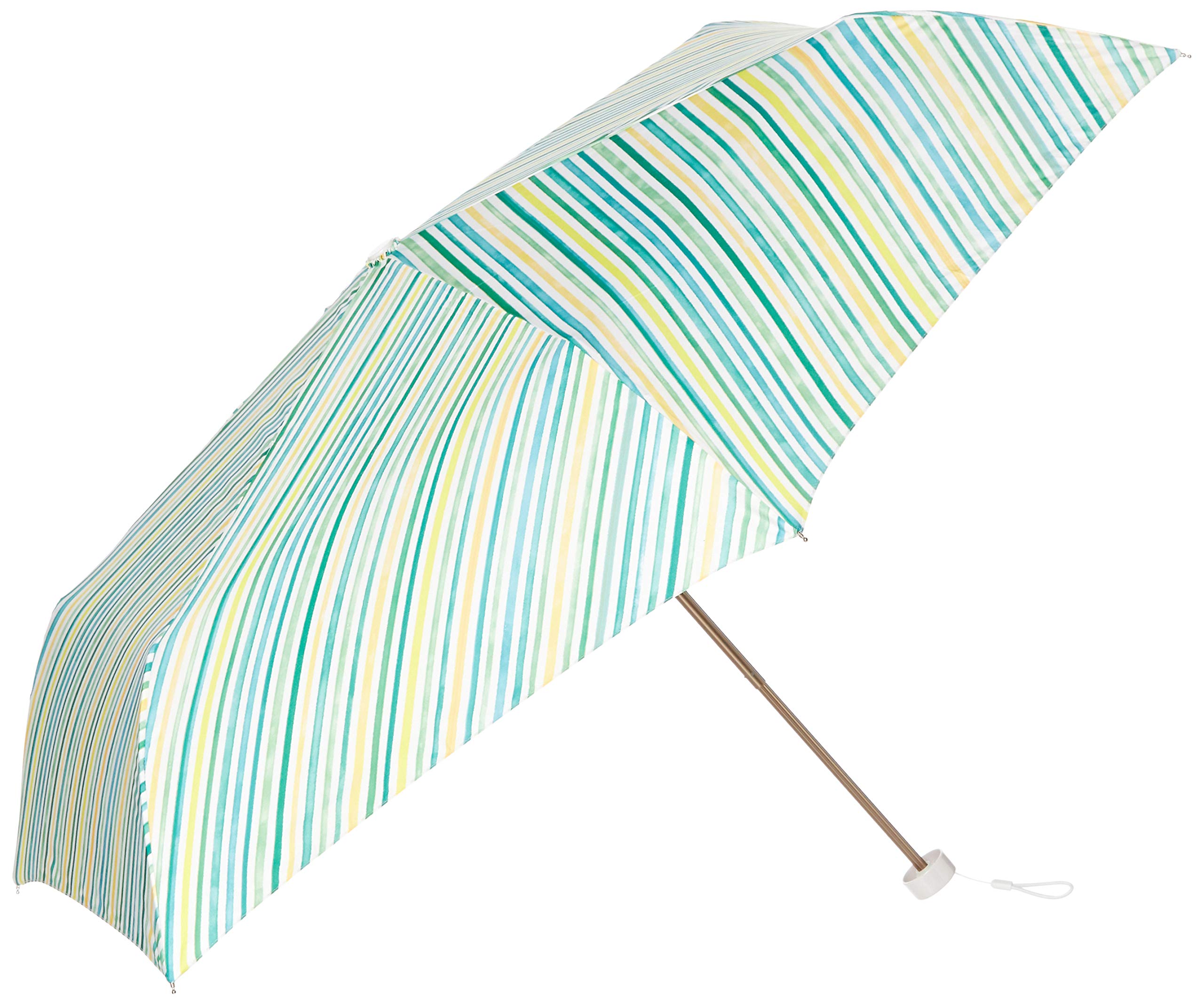 

Складной зонт от дождя и солнца, акварельный, легкий, 55 см [Moonbat], с УФ-защитой, Estaa, Зонт, Мульти-полоска, Зеленый, Женский, Япония, Длина