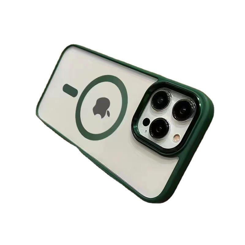 For Apple 17promax Magnetic Phone Case for IPhone 16 Gold Shield Full Pack Anti Drop 15 Protective Cover Air Transparent