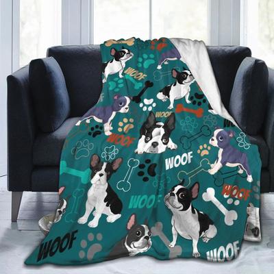 Boston Terrier Decke, weich, gemütlich, Boston Terrier, süßer Welpe, Hundedecke für Kinder, Mädchen, Frauen, Erwachsene, Geschenke für Boston-Hundeliebhaber