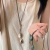 Adjustable Bohemia Pendant Necklace Braided Rope Sweater Chain Vintage Long Oval Necklace  Gift