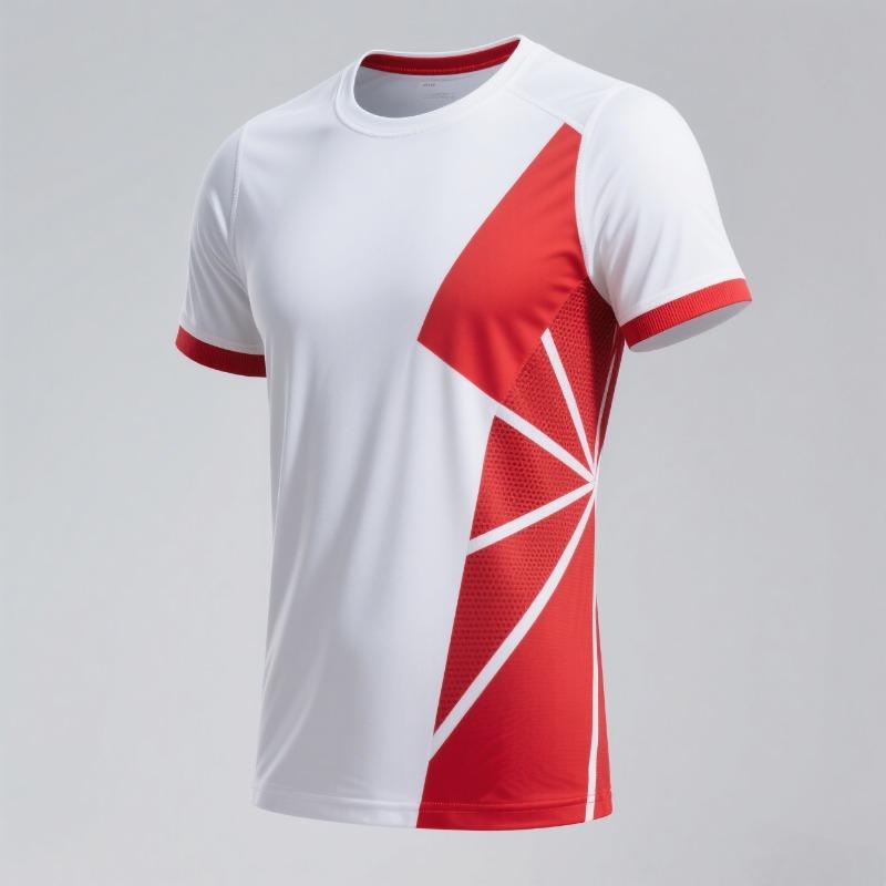 

2025 Summer New Red Football Training Suit 3D Printed Sports T-shirt Men s Fast Drying Breathable Sports Top L