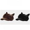 Korean Retro Cat Ears Octagonal Hat Women's Autumn and Winter Face Showing Newsboy Hat Brushed Warm Beret