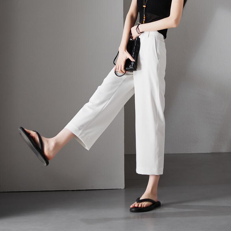 SOFSIL Women s Casual Wide-Leg Cropped Pants M
