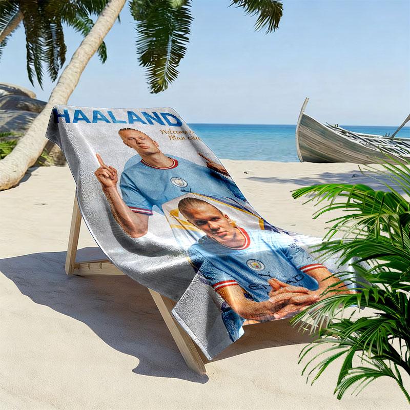 Asciugamano da Spiaggia Stampa Haaland Spirit, Asciugamano Grande Morbido ad Asciugatura Rapida per Spiaggia Campeggio Nuoto