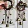 Witch Bells Protection Door Hangers Witch Wind Chimes Wreath Handmade Hanging Witch Bells Wiccan Magic Wind Chimes for Home Door