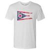 Ohio Flag State Pride Triblend Mens T-Shirt - Heather White