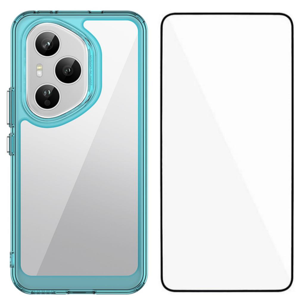 For Honor 400 Pro 5G (Global) Phone Case WANLONFENG XC Series TPU Acrylic Cover with Tempered Glass (Big Lens Hole)