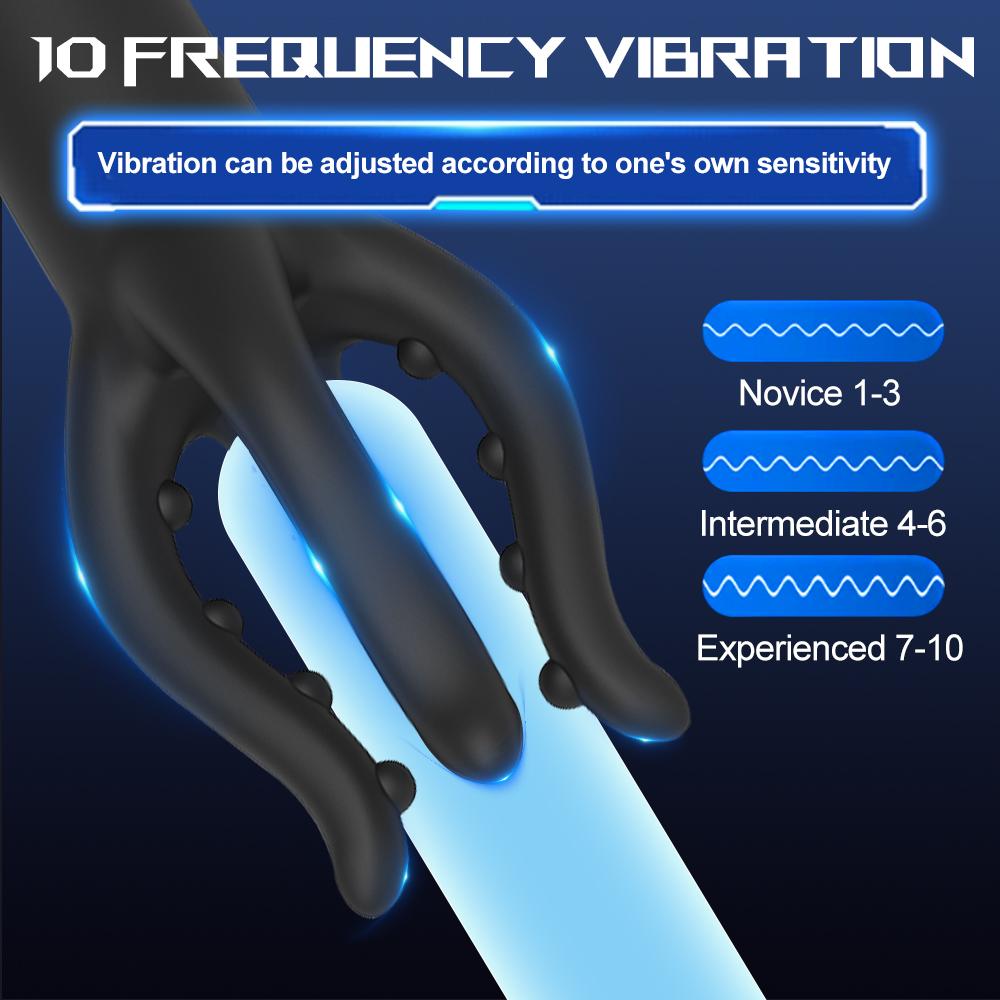 Penis Training Vibrator 360° Glan Wrapped Delay Exerciser Stimulate Masturbation Massager 10 Speed Sex Toy for Men  Pleasure