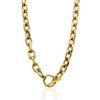 Vintage Women Jewelry Toggle Choker Necklace 18k Gold Plated Stainless Steel Thick Chunky Cuban Link Chain Necklace Women