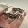 Xiaomi 100% Solid 925 Sterling Silver Metal Bracelet for Women Men Vintage Black Stone Letters Handmade Simple Birthday Gift