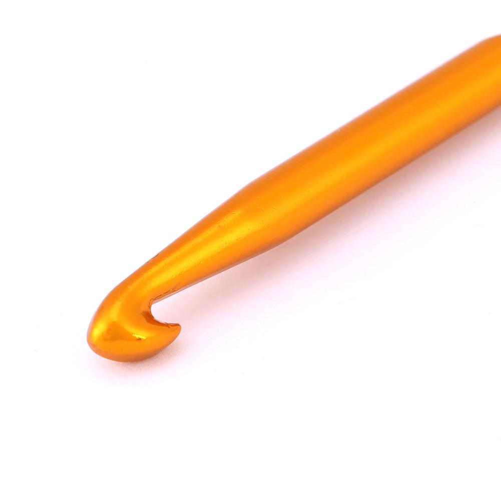 8Pcs Golden Alumina Double End Crochet Hook Knitting Needle Set Weave Craft