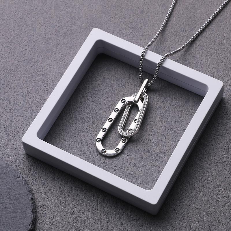 Light Luxury European and American High-end Trendy Accessories Sweatshirt Necklace Pendant 60CM(Necklace Long)