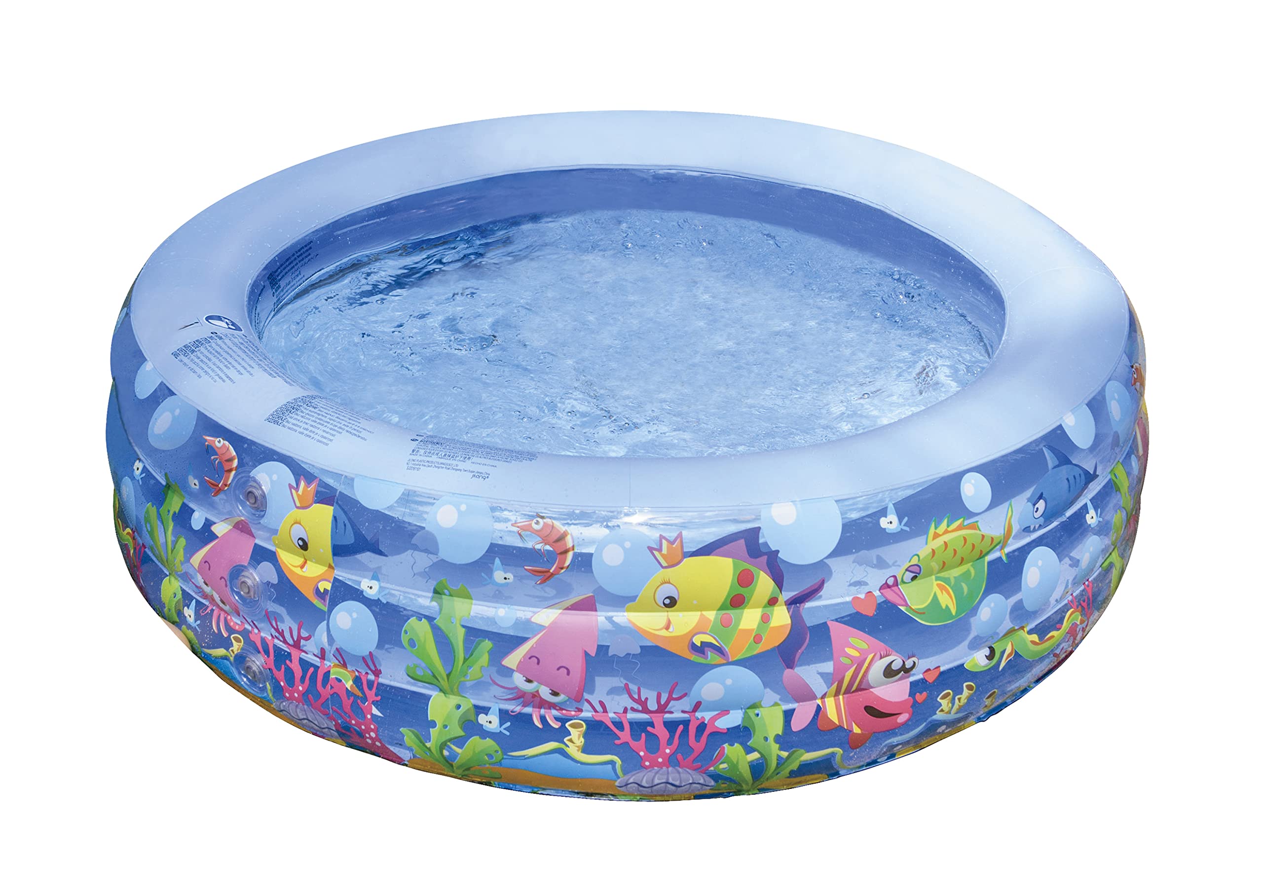 JILONG Aquarium Pool 152 x 152 x 50 cm (inflated size) with large air valvedrain plug JL-688420 BL Medium