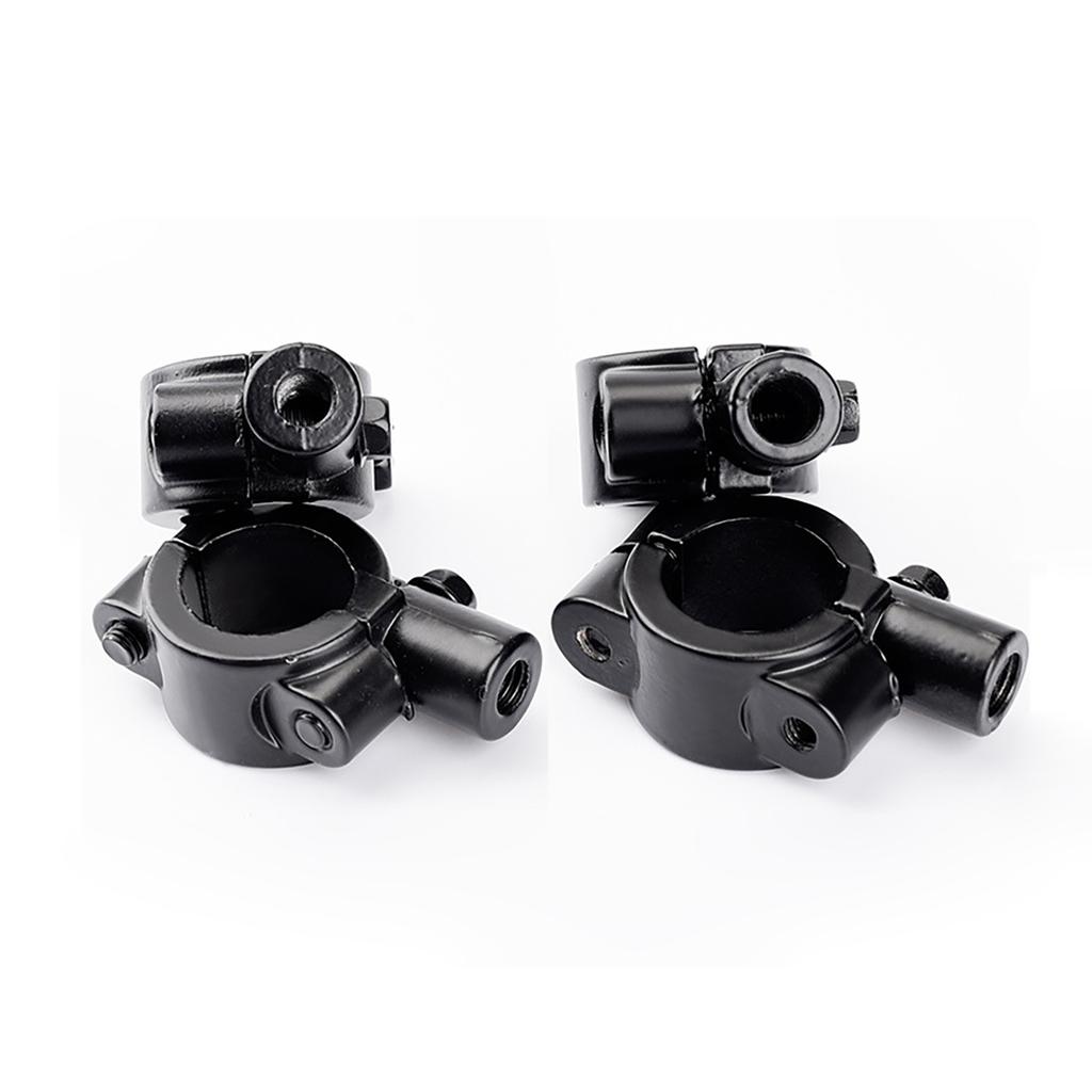 2Pcs 7/8" Handlebar Rearview Mount Holder Adapter 8mm/10mm Thread Motorcycle Handlebar Mount Holder Clamp