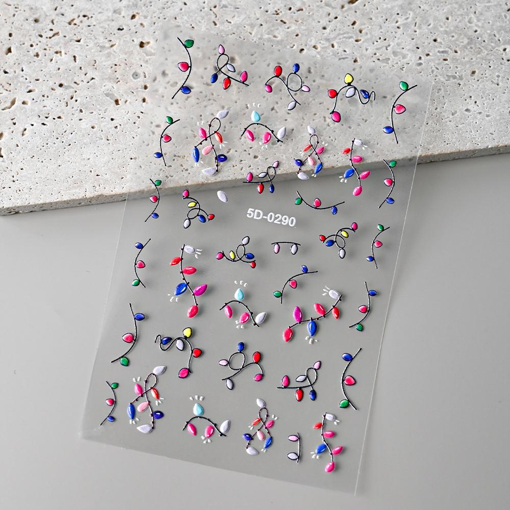 

1 шт. 3D-наклейки с цветами для ногтей, весенние цветочные листья, самоклеящиеся слайдеры, наклейки для художественного маникюра для украшения 5D-0290