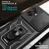 Kryt pro Motorola Moto G55 Pouzdro Armor Posuvná Ochrana Objektivu Fotoaparátu Zadní Kryt pro Motorola G55 5G Prstenový Stojan Nárazuvzdorné Funda