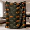 1pc Dark Pumpkin Throw Blanket | Halloween Black Pumpkin Pattern, Digital Print Flannel, Soft & Comfortable, All-Season Use, Breathable & Sweat-Free, 