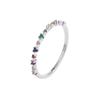 Colorful Zircon Sterling Silver Women's Ring - 925 Silver Graduation Birthday Gift