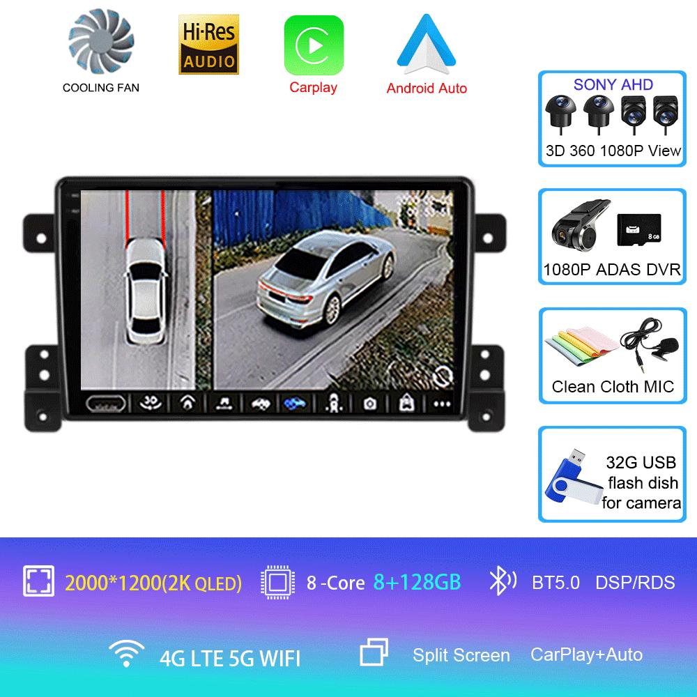 Android 14 For Suzuki Grand Vitara 3 2005-2012 2013 2014 2015 2 Din Car Radio Stereo Multimedia Video Player Navigaion Carplay