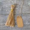 50pcs Vintage Natural Jute Rope Twisted Cord DIY Craft Cotton String DIY Sewing Wedding Decoration Gift Tag Packaging Rope