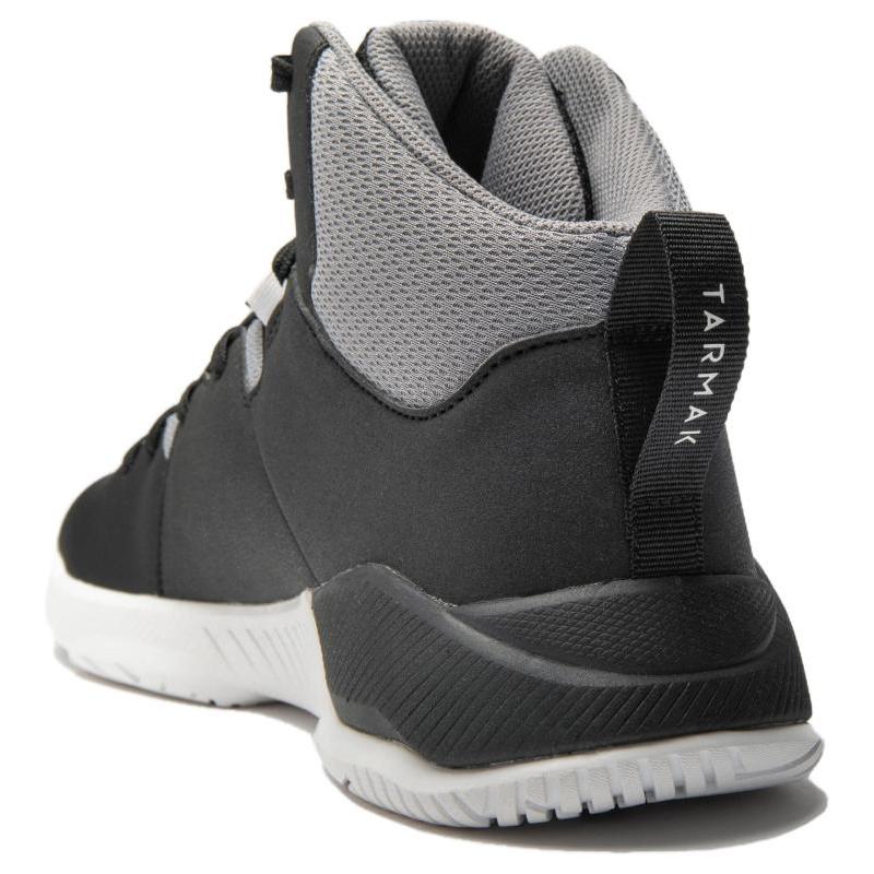 DECATHLON Protect 120 Cushioned Slip-Resistant Breathable High-Top Basketball Shoes Unisex Gray Black