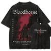 2026 Neues Top Mode Action Rollenspiel Blood Borne Peripherieartikel Print T-Shirt Vintage gewaschen Herren Damen Baumwolle Locker Übergröße T-Shirt Kurzarm Top