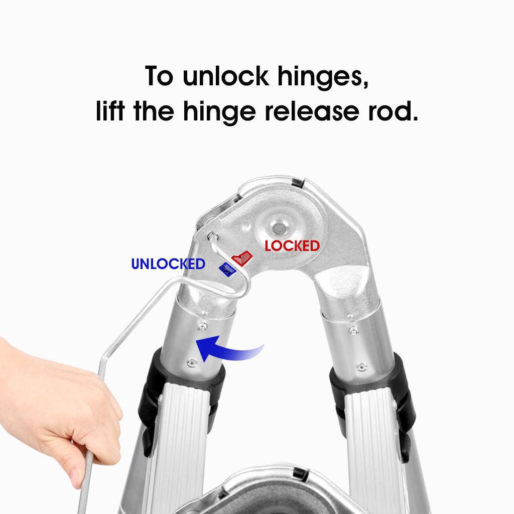 16.5FT(8.2ft+8.2ft)/5M Multi-Purpose Telescopic Aluminium Ladder,Extendable Folding Ladder, Non-Slip Steps, 150 Kg Load Capacity