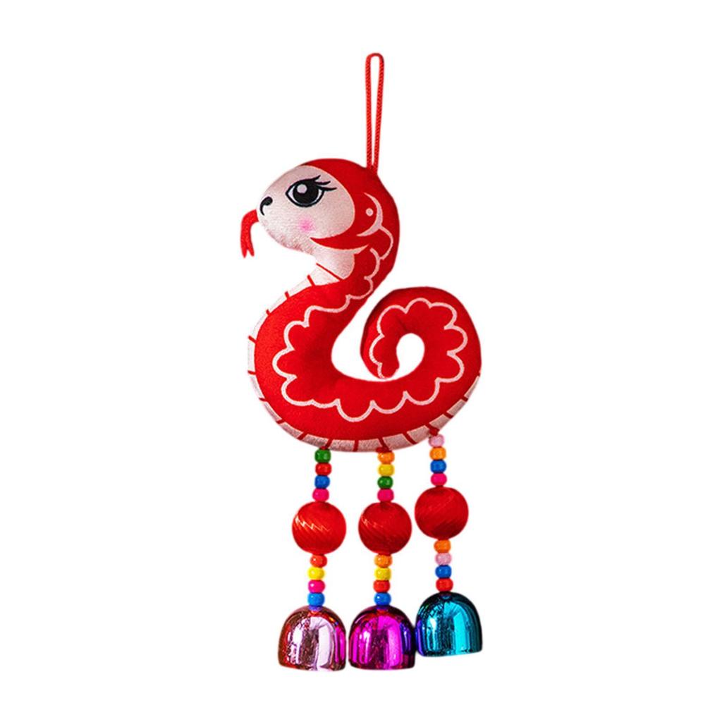 2025 Chinese New Year Bell Pendant Ornament Year of The Snake Decor Luck Charm Hanging Pendant for Decorative Tree Party Window