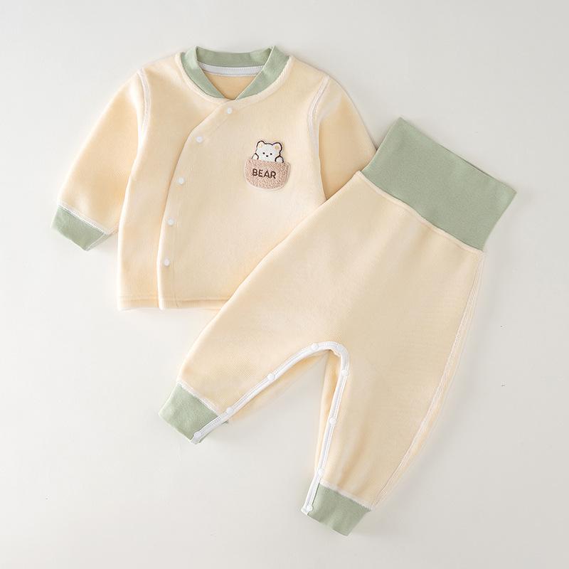 Hohe Taille Baby Fleece Set: Bauchschutz Winterkleidung - Verdicktes zweiteiliges Set für Herbst/Winter, kein Ausziehen nötig