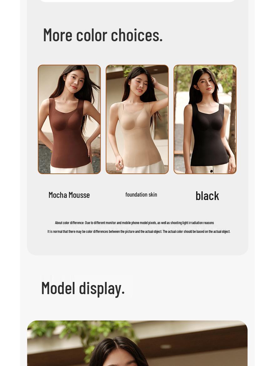 

Seamless Fleece Shaping Vest: Flannel Warmth, Abdomen Control, Bra-Free Support for Women L