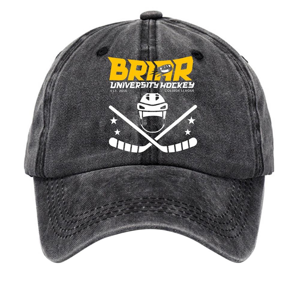 Washed Cotton Baseball Cap Vintage Soft Top Denim Hat Adjustable Strap Printed Design College League Sports Style Unstructured Fit