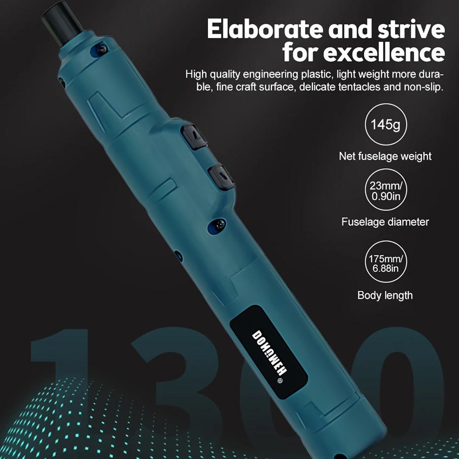 Mini Destornillador Eléctrico Inalámbrico 3.6V Li-ion Torque Ajustable Kit de Herramientas Portátil Reparación de Electrónica Bricolaje para el Hogar Azul