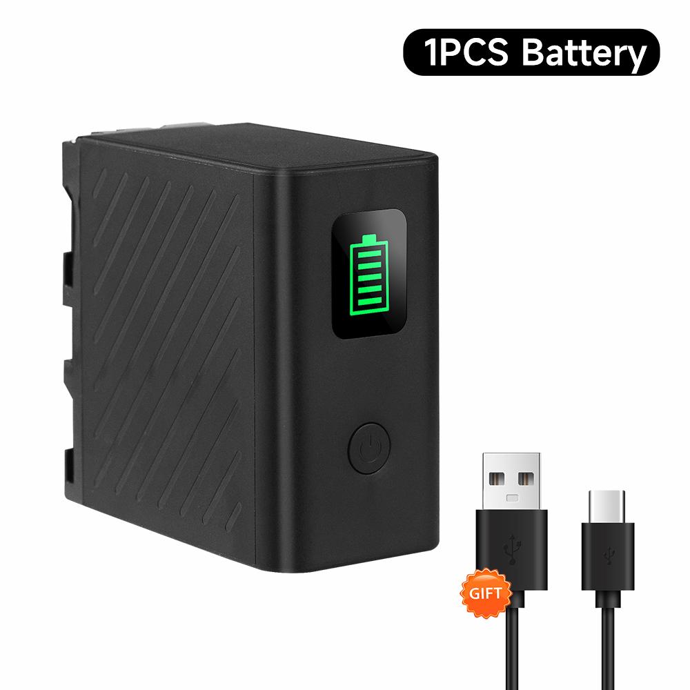 

Аккумулятор PALO 9600 мАч NP-F970 Bateria NP-F960 NP-F980 с портом типа C для Sony QM91D CCD-RV100 MVC-FD91 для светодиодного видеосвета NP-F 1battery