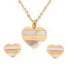 Fashion Jewelry Set Necklaces & Earrings Gold Plated Stainless Steel Heart Women Jewelry Sets