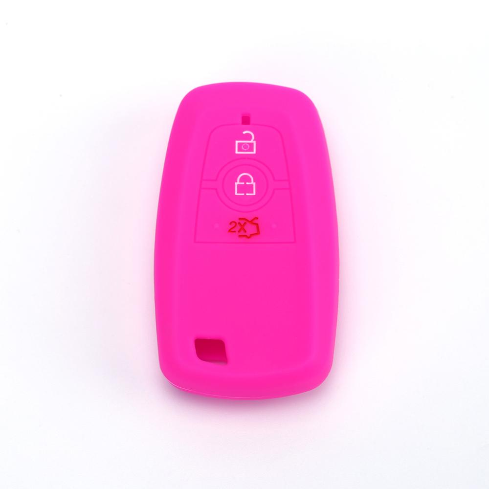 Silicone Car Key Cover Case For Ford Ranger Fusion Mustang Explorer Ecosport Edge S-Max Ranger Remote Car Key Holder 3Buttons
