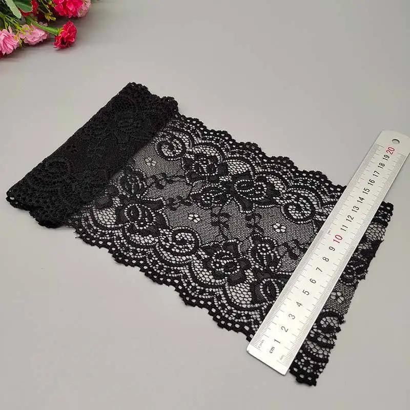 15CM Wide Elastic Lace Fabric 10Yard Flower Pattern Ribbon Lace Trim Ribbon Diy Craft Fabric Width African Fabrics Stretch