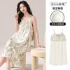 Women's camisole nightdress, summer pure cotton sexy mid-length loungewear, plus-size pad pajamas, pure and sweet style