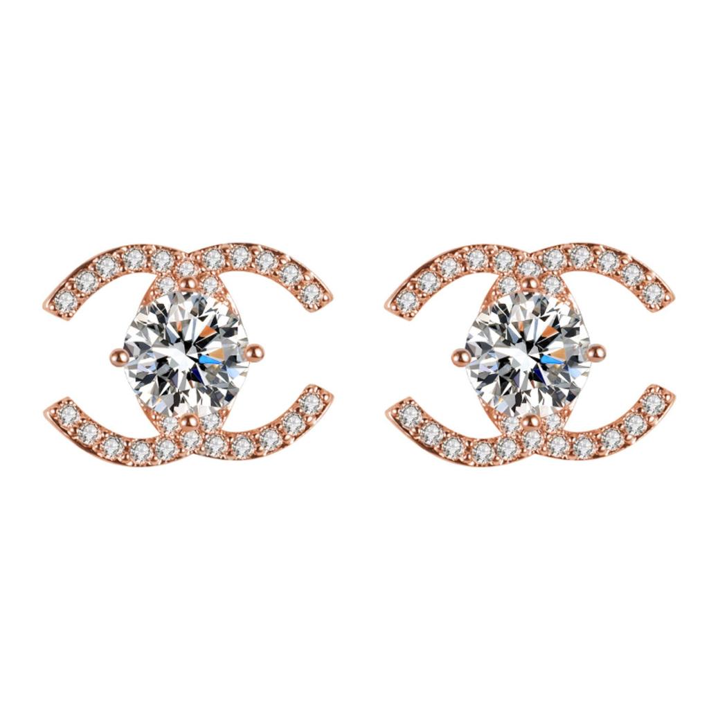 Korean Full Pave Zircon Hypoallergenic Round Stud Earrings